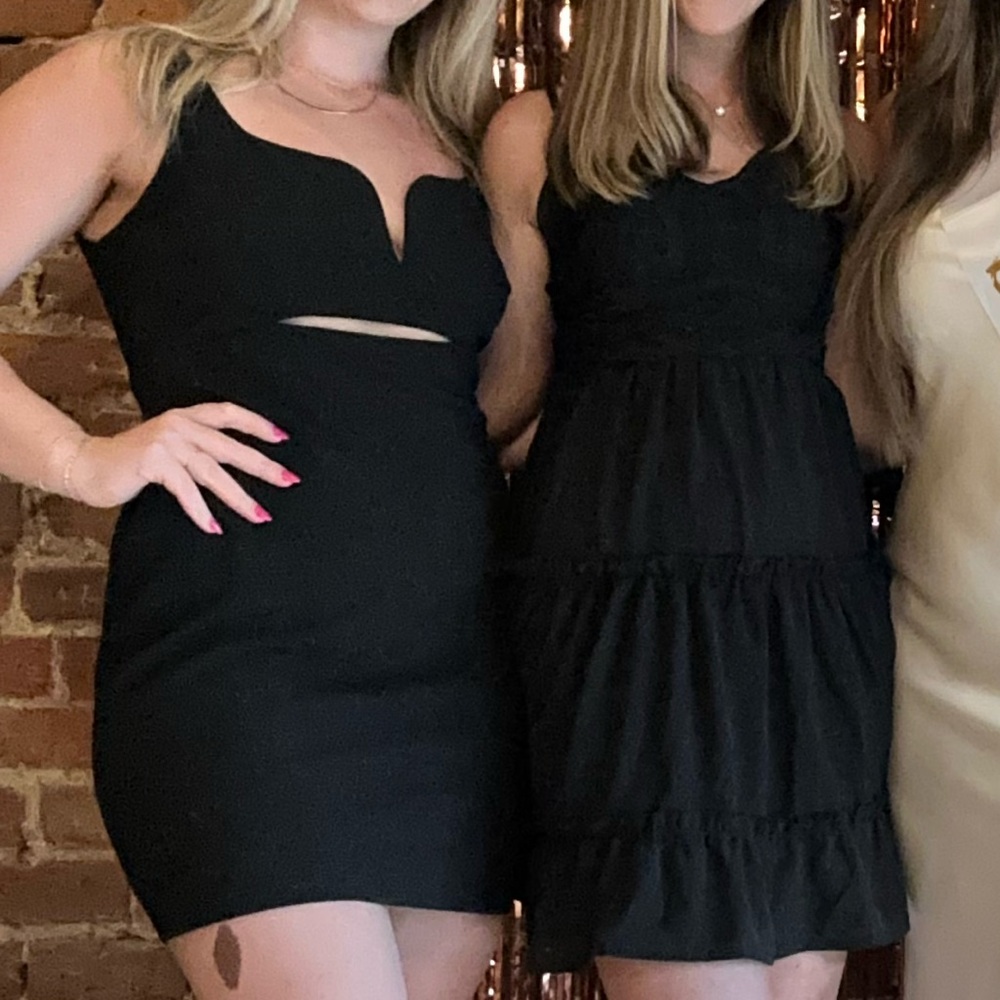 Aqua cocktail dress with gold zipper detail